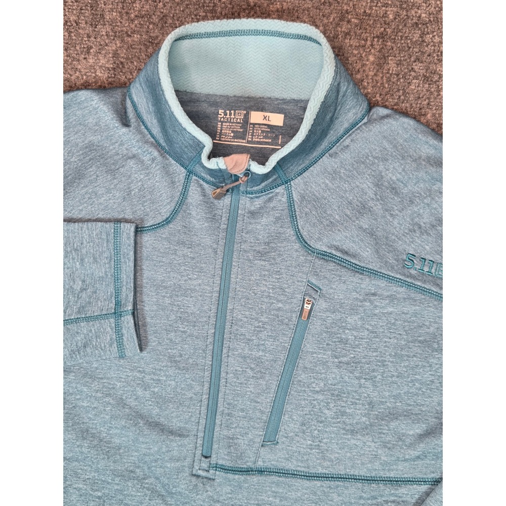 5.11 Tactical Quarter Zip Pullover Mens XL Blue Long Sleeve Chest Pocket